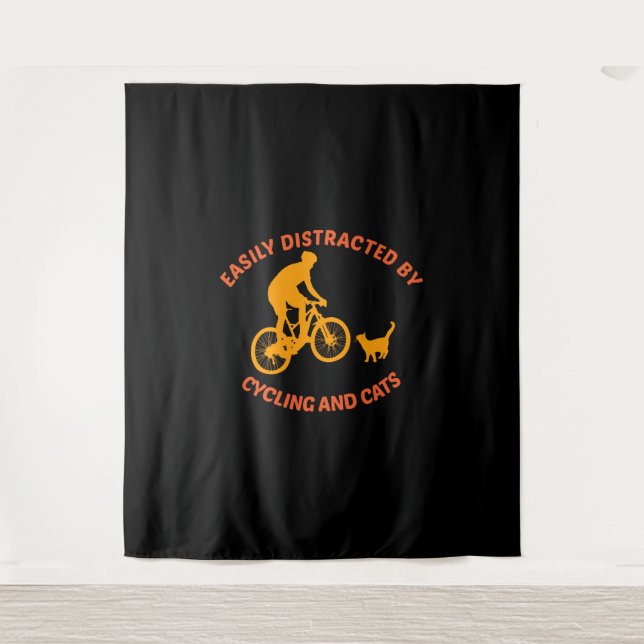 bicycle and cat tapestry (Front)