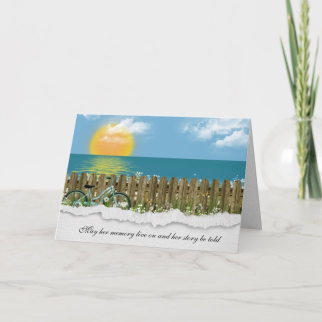 bicycle and fence sympathy card (Front)