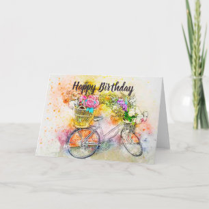 Bicycle and flowers card