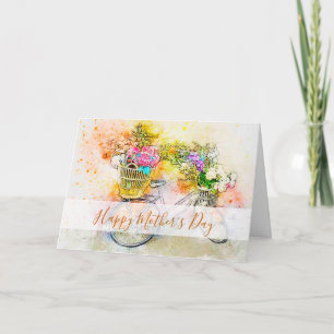 Bicycle and flowers  card