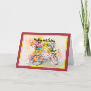 Bicycle and flowers card