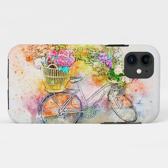 Bicycle and flowers Case-Mate iPhone case (Back (Horizontal))