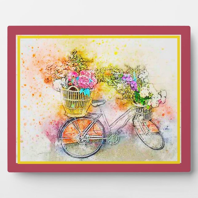 Bicycle and flowers  plaque (Front)
