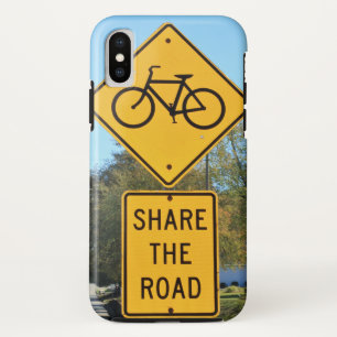 Bicycle and Share the Road Signs iPhone X Case