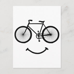Bicycle and Smile T-Shirt Bicycling Tee Shirt Blac Enclosure Card