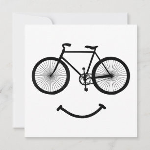 Bicycle and Smile T-Shirt Bicycling Tee Shirt Blac Invitation