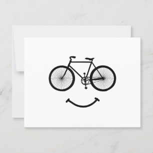 Bicycle and Smile T-Shirt Bicycling Tee Shirt Blac RSVP Card