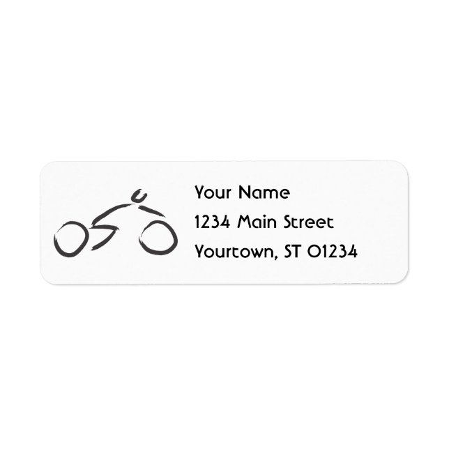 Bicycle art swash return address label (Front)