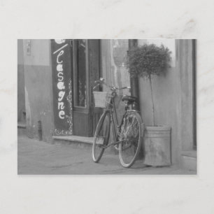 bicycle at rest, italy. postcard