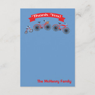 Bicycle Baby Shower Thank you note