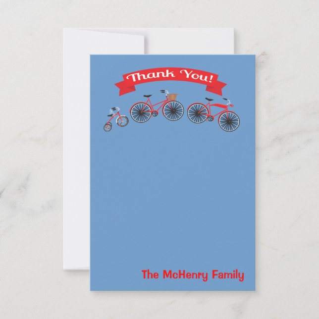 Bicycle Baby Shower Thank you note (Front)