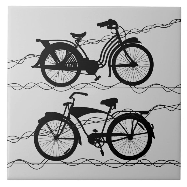 Bicycle Bicycle Black 1 Ceramic Tile (Front)