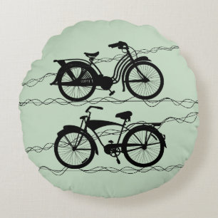 Bicycle Bicycle Black 1 Round Cushion