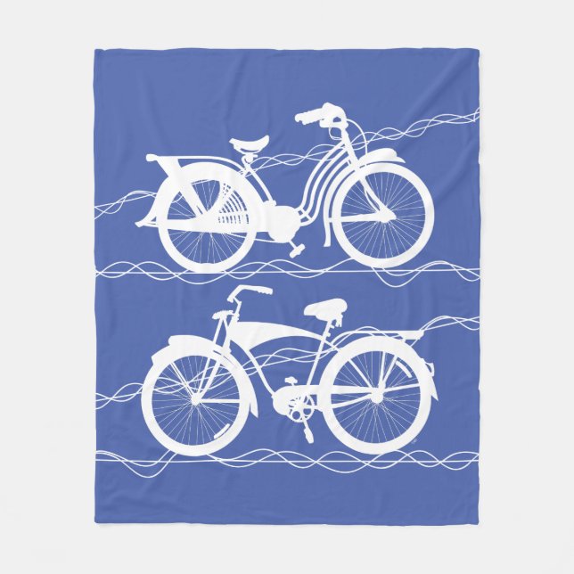 Bicycle Bicycle White Fleece Blanket (Front)