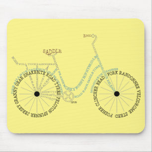 Bicycle Bike Biking Cycling Word Art Mouse Pad