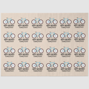 Bicycle Bike Design Birthday Custom Name  Tissue Paper