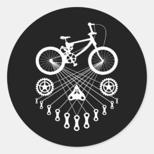 Bicycle Bike Mtb Bmx Biker Cyclist Cycling Bicycle Classic Round Sticker