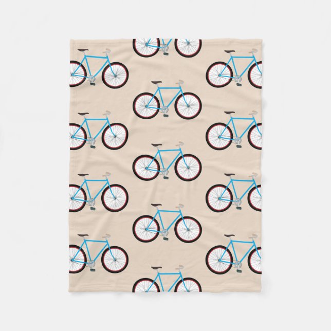 Bicycle Bike Pattern Fleece Blanket (Front)