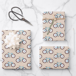 Bicycle Bike Pattern  Wrapping Paper Sheet