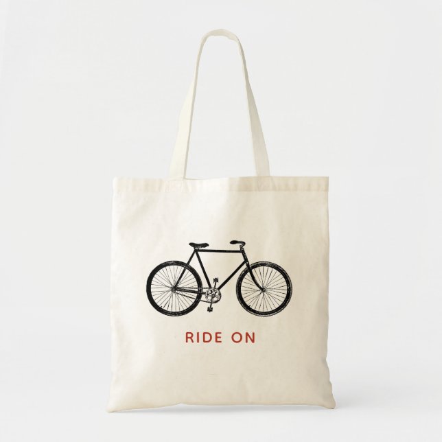 Bicycle Bike Personalised Ride On Tote Bag (Front)