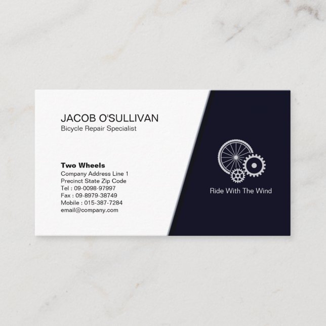 Bicycle Bike Repair Cyclist Business Card (Front)