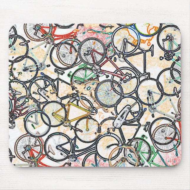 bicycle - biking + bike mouse pad (Front)