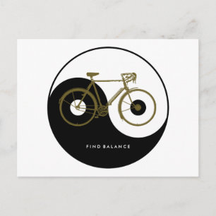 bicycle - biking + bike postcard