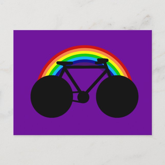 bicycle - biking + bike postcard (Front)