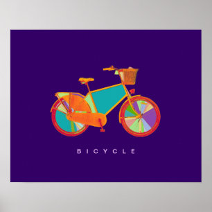 bicycle - biking + bike poster