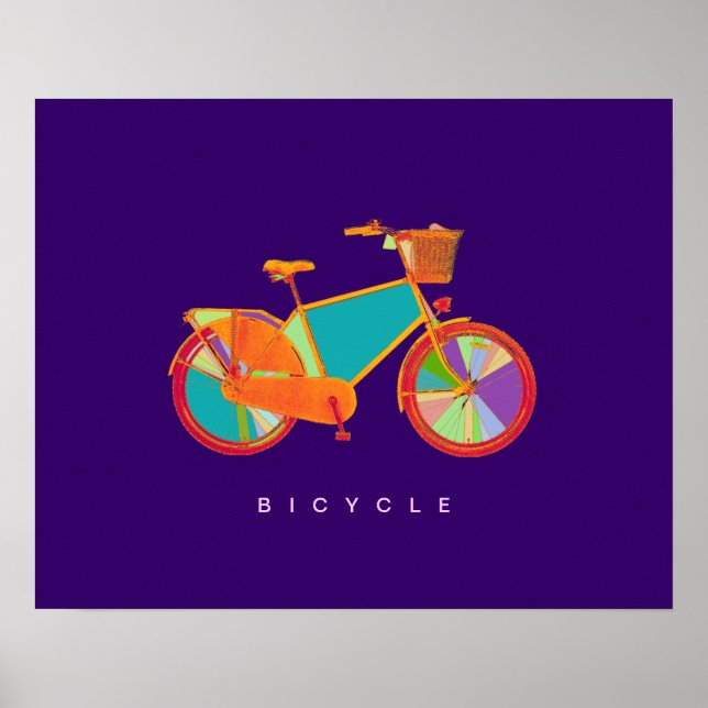 bicycle - biking + bike poster (Front)