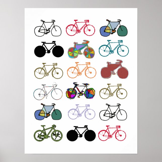 bicycle - biking + bike poster (Front)