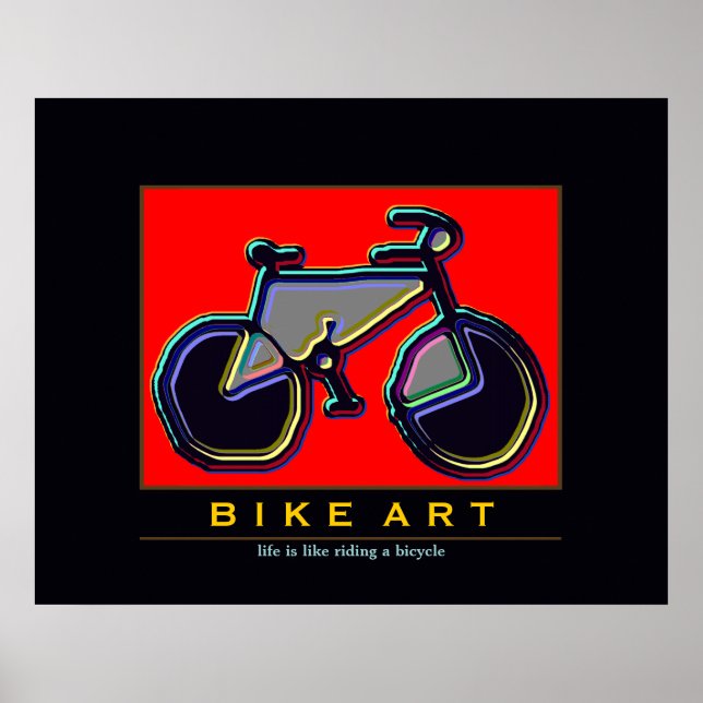 bicycle - biking + bike poster (Front)