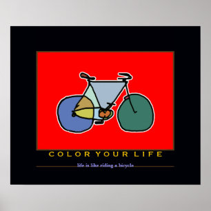 bicycle - biking + bike poster