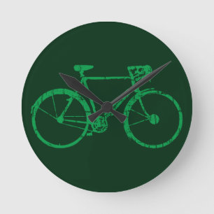 bicycle - biking + bike round clock