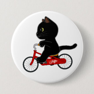 Bicycle Black Cat 7.5 Cm Round Badge