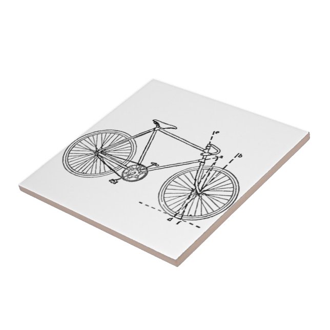Bicycle Blueprint Ceramic Tile (Side)