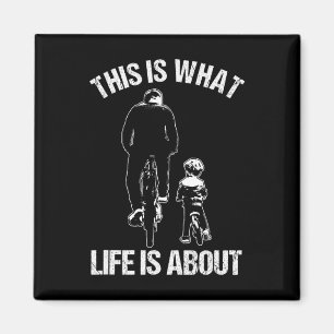 Bicycle Bmx Cyclist Father And Son Child Cyclist B Magnet