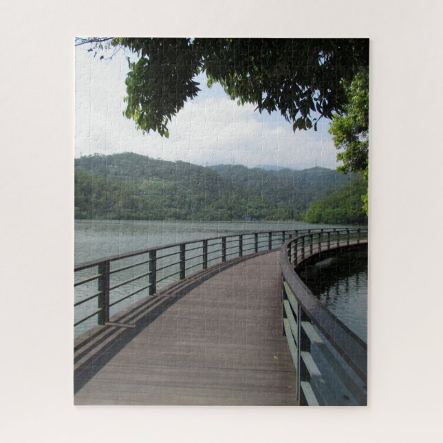 Bicycle Bridge Over Water Jigsaw Puzzle (Vertical)