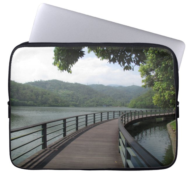 Bicycle Bridge Over Water Laptop Sleeve (Front)