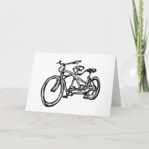 Bicycle built for 2 (antique schwinn tandem) bike card