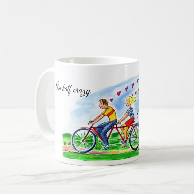 Bicycle Built For Two Valentine Love Coffee Mug (Front Left)