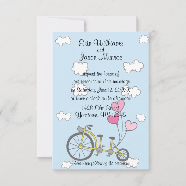 Bicycle Built for Two Wedding Invitation (Front)