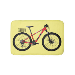 Bicycle cartoon illustration bath mat