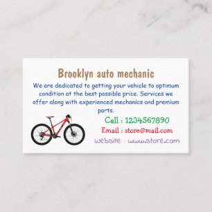 Bicycle cartoon illustration business card