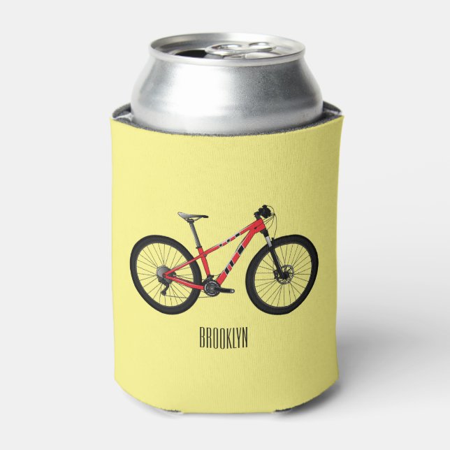 Bicycle cartoon illustration can cooler (Can Front)