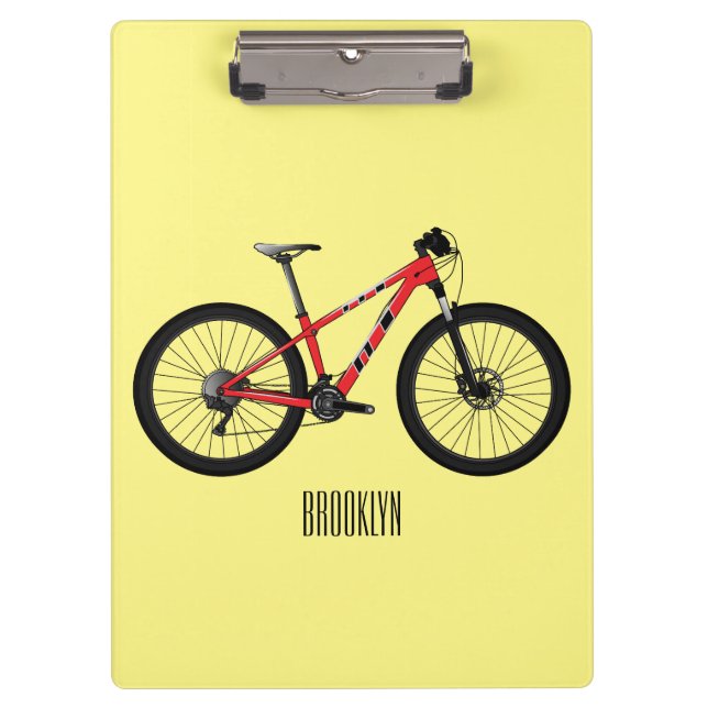 Bicycle cartoon illustration clipboard (Front)