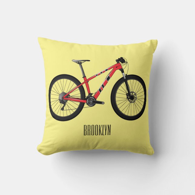 Bicycle cartoon illustration cushion (Front)