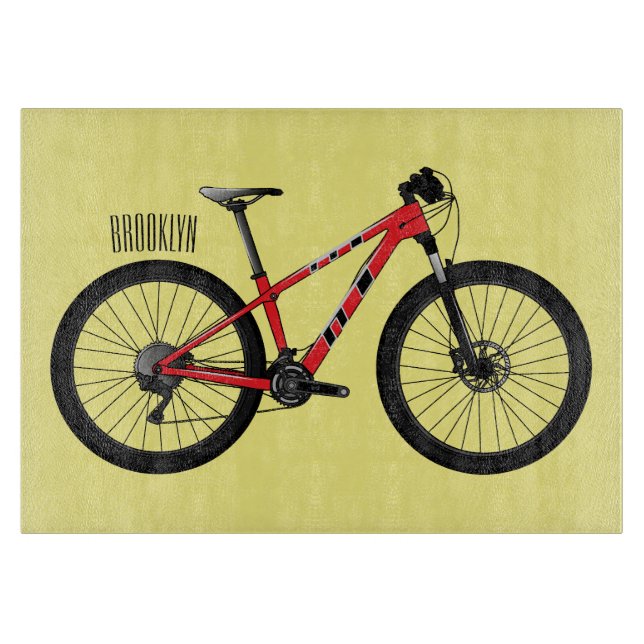 Bicycle cartoon illustration cutting board (Front)