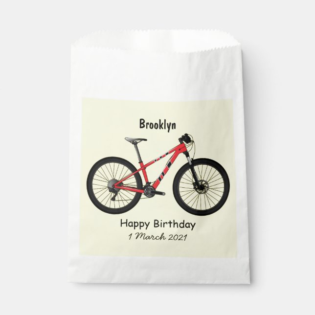 Bicycle cartoon illustration favour bag (Front)