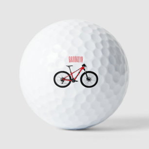 Bicycle cartoon illustration golf balls